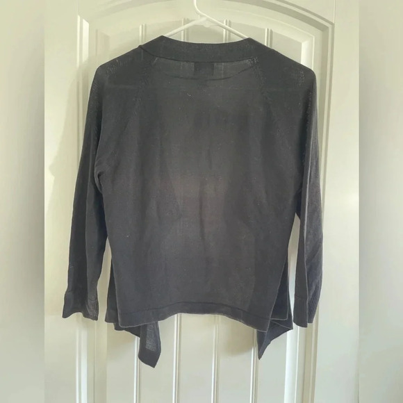 Worthington Black Lightweight 3/4 Sleeve Flyaway Cardigan Size Petite Large - Picture 2 of 6
